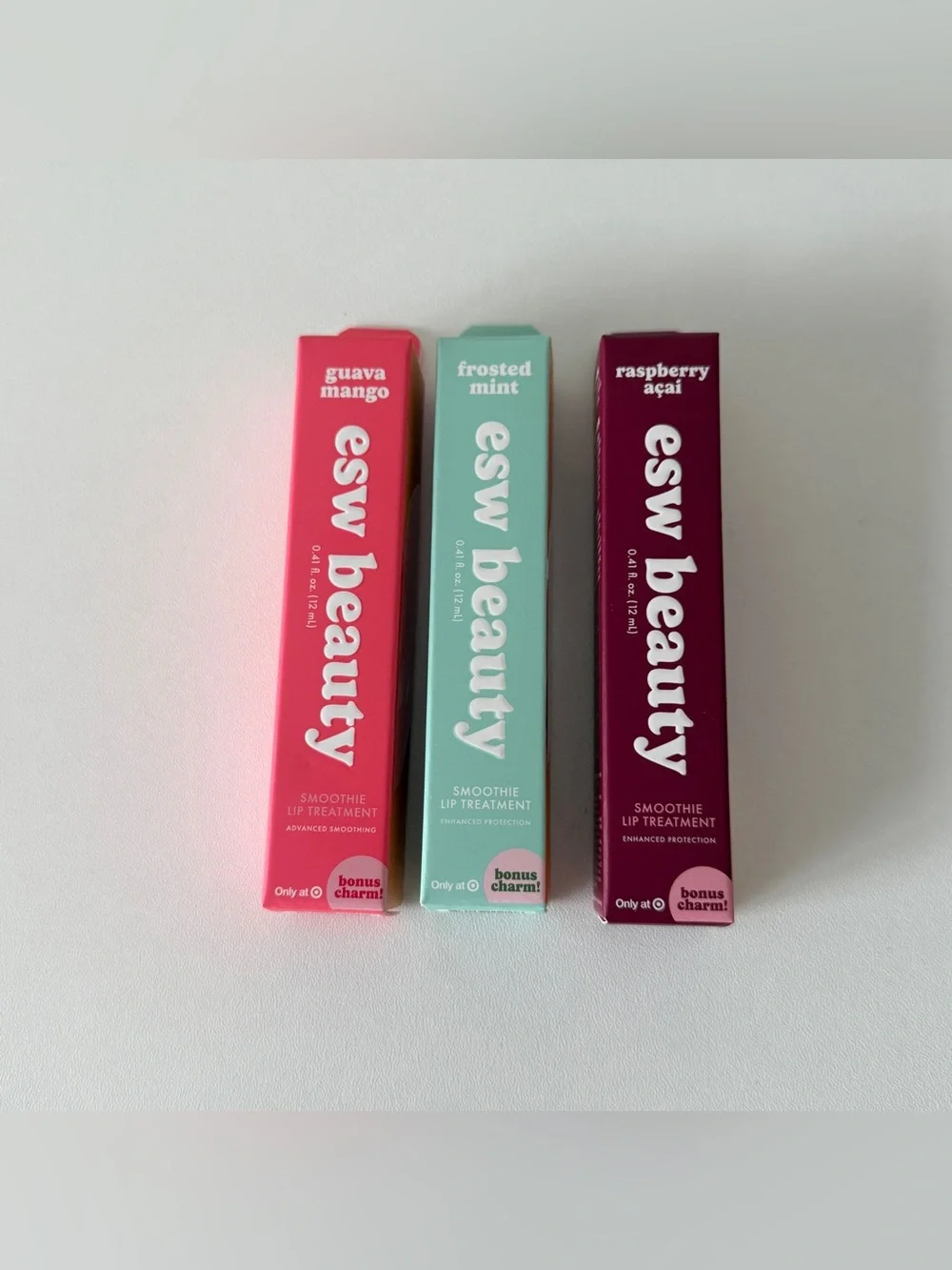 ESW Beauty lip treatment set of 3 with charms